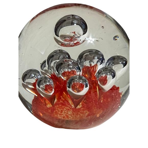 Orange Bubble Paper Weight 11 Inches Around - Picture 3 of 3